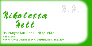 nikoletta hell business card